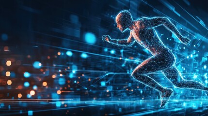 AI-powered sports agent managing athlete careers with digital performance analytics