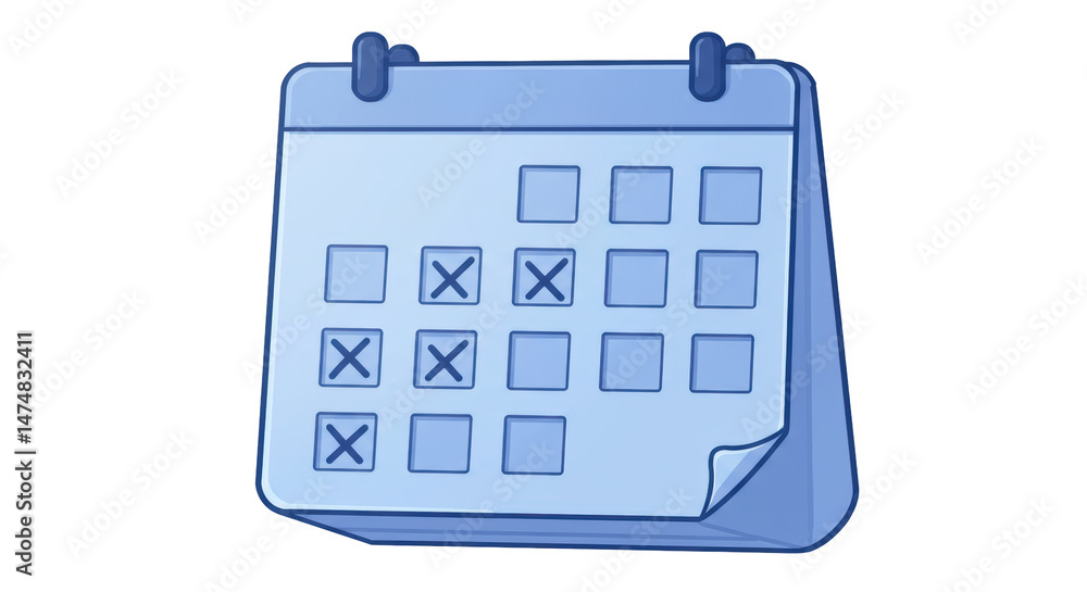 Poster isolated calendar with marked dates