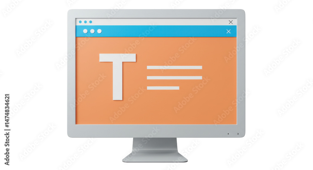 Poster isolated monitor with text