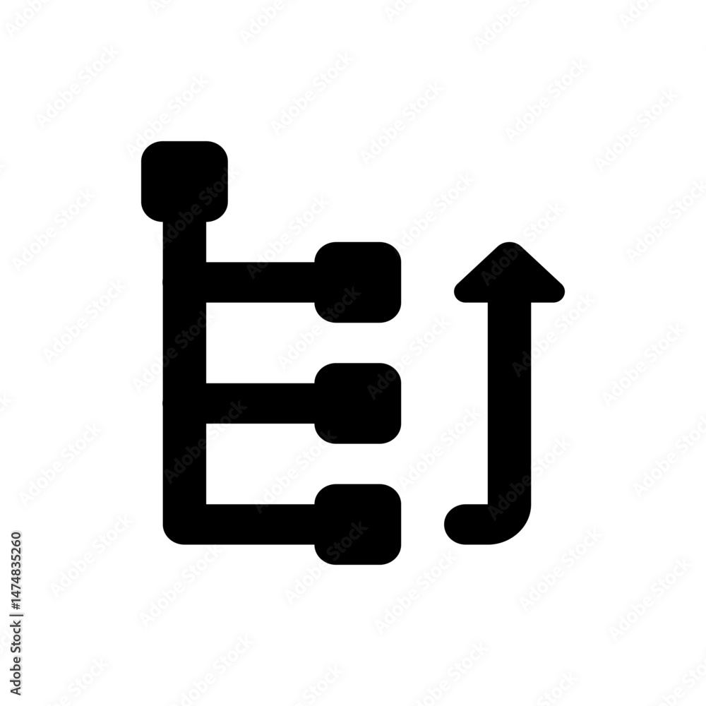 Poster a black diagram showing a hierarchical structure with an arrow indicating an upward direction flow c