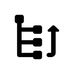 A black diagram showing a hierarchical structure with an arrow indicating an upward direction flow chart
