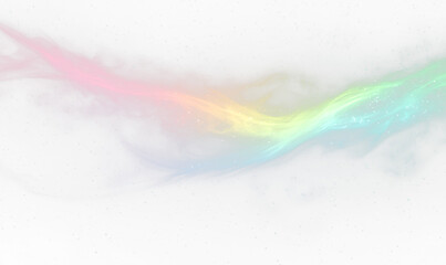 Celestial Swirls of Aurora Lights in Cosmic Rainbow Gradients Isolate on Transparent Background, cutout, png