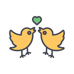 Lovebirds Vector Icon