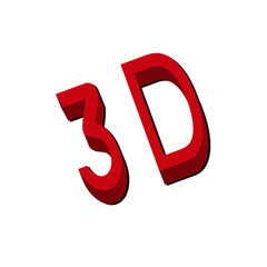 3d red numbers