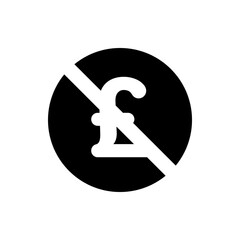 A black circle with a white pound symbol crossed out indicating no currency or financial restriction