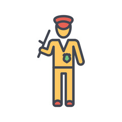 Security Patrol Vector Icon