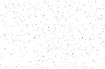 Abstract background of scattered, small dark shapes on a white field.  A multitude of tiny, dark specks are dispersed across a vast expanse of white space.  Visually dense, but not overly complex