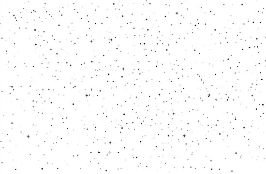 Abstract background of scattered, small dark shapes on a white field.  A multitude of tiny, dark specks are dispersed across a vast expanse of white space.  Visually dense, but not overly complex