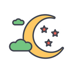 Starry Night Vector Icon