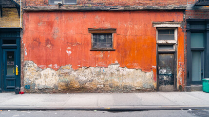 Naklejka premium Worn-out street wall showing signs of aging and erosion