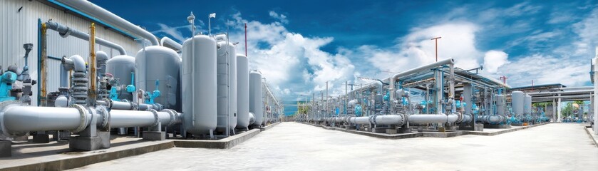 Obraz premium Industrial water conservation systems reducing environmental impact