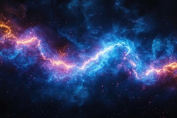 Cosmic energy flow, nebula background, space art, science fiction