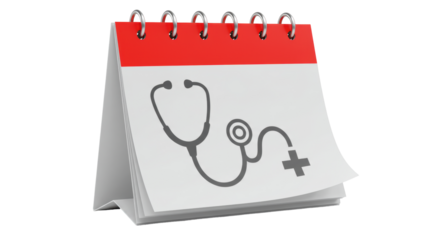 Isolated Calendar with Stethoscope