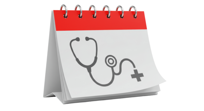 Isolated Calendar with Stethoscope