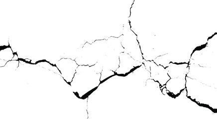 The cracks texture of dry earth. Grunge abstract background. Distressed vector overlay. 