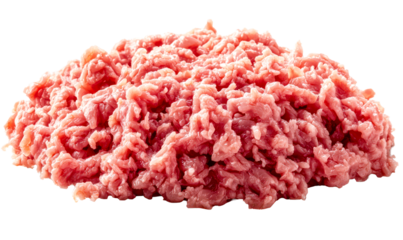 Fresh Ground Pork for Cooking Isolate on Transparent Background, cutout, png