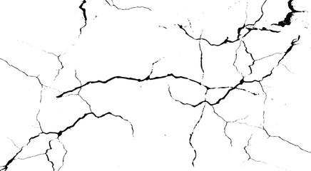 Surface cracks and fissures in ground.  Vector grunge cracked texture style with cracked texture.  Distress or dirt and damage effect concept - vector illustration
