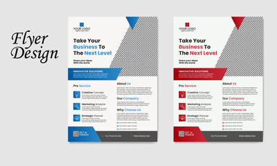 a creative modern corporate business flyer design templates with multiple color variations for creative professional business