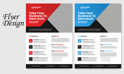 a creative modern corporate business flyer design templates with multiple color variations for creative professional business