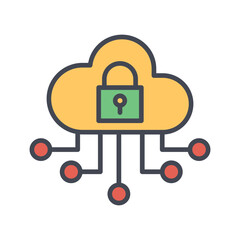 Secure Cloud Vector Icon