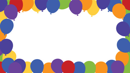 A boarder of party balloons for artwork compositions