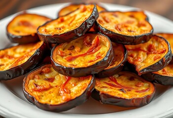Golden-brown fried eggplant slices, tender inside, crisp outside, side dish, recipe