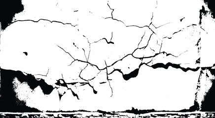 Black and white grunge urban texture vector with copy space. Abstract illustration surface dust and rough dirty wall background with empty template.