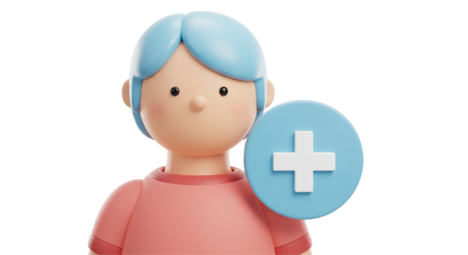 Isolated User Icon with Plus Sign