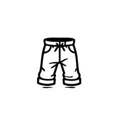 Hand-Drawn Sketch of Casual Shorts with Tie Waist for Summer or Everyday Wear