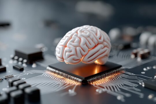 Advanced technology merging human intuition with artificial intelligence on a circuit board