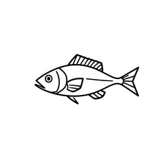 Fototapeta premium black and white verities fish line art vector
