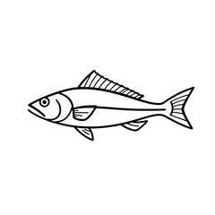 Fototapeta premium black and white verities fish line art vector
