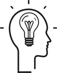 Head bulb idea concept vector