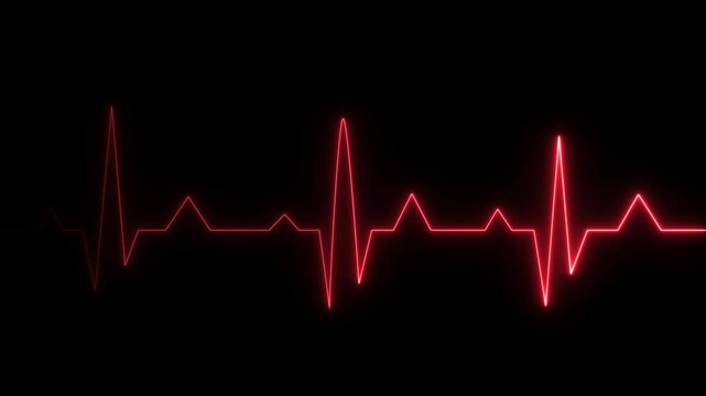 heart beat line icon animation .