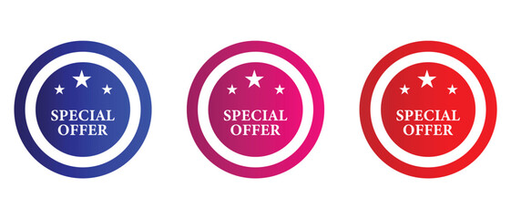 special offer sticker, label, stamp, tag, badge icon on white background.