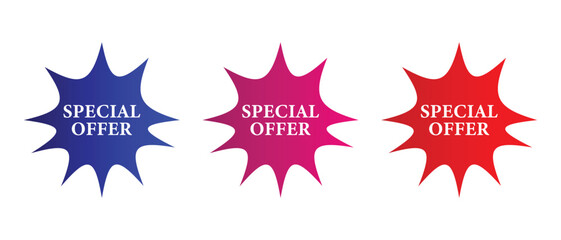 special offer sticker, label, stamp, tag, badge icon on white background.