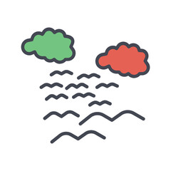 Bird Migration Vector Icon