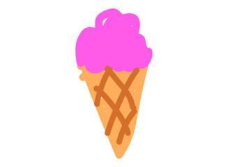 set of an Crayon Child Drawing Ice Cream