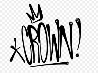 illustration Black graffiti tag lettering aerosol can spray paint