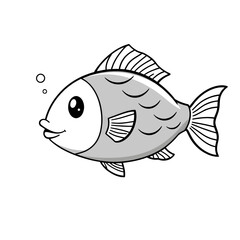 Fish with Bubbles Illustration