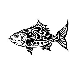 Simple Fish Outline Art