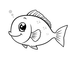 Cute Fish Cartoon Drawing