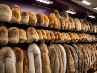 How about: "Russian Fur Hats Featuring Vintage Soviet Union Logos"?