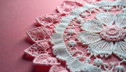 Obraz premium Intricate floral lace doily, delicate threads , elegant, art, pattern