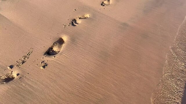 spuren im Sand, abdr&uuml;cke am Sandstrand