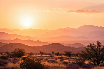 Abstract contemporary aesthetic backgrounds landscapes set with sunrise, sunset