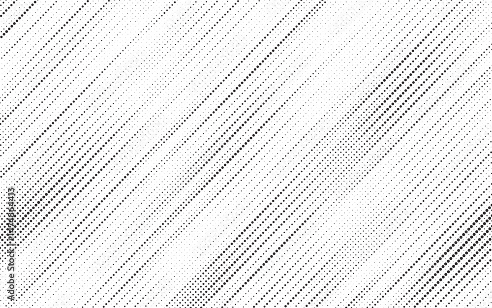Fototapete black and white square dots background. diagonal, oblique, slanting dots lines, stripes geometric ve