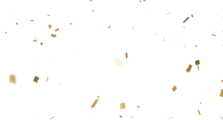 3d render of Gold confetti flying for celebrate isolated on transparent background.