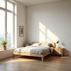 Minimalist bedroom interior