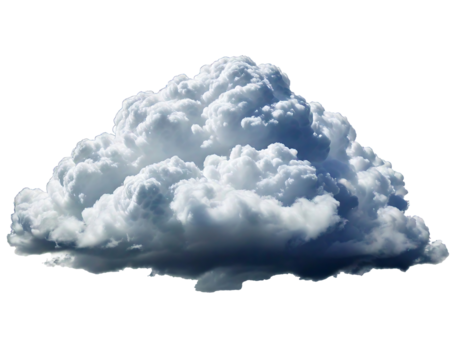 White clouds on on transparent background and white background 